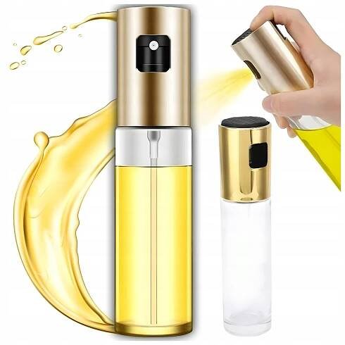 Rozstřikovač na olejový olej atomizér dávkovač kuchyňský Sklo zlatý 100 ml