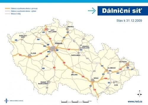 dálniční síť 2009