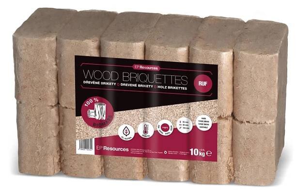 EP Resources Dřevěné brikety z tvrdého dřeva RUF 10 kg nakoupit u OBI
