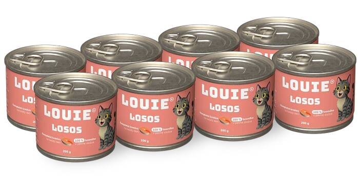 Výhodné balení 8 ks - Losos s prebiotiky 200g – LOUIE CZ