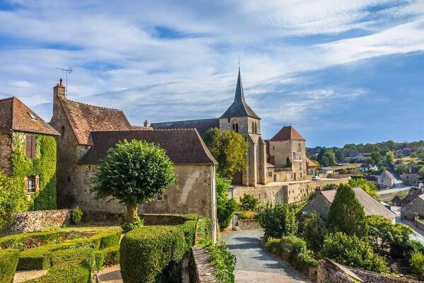 View of Saint-Jean-Baptiste church in Saint-Benoit-du-Sault, France.