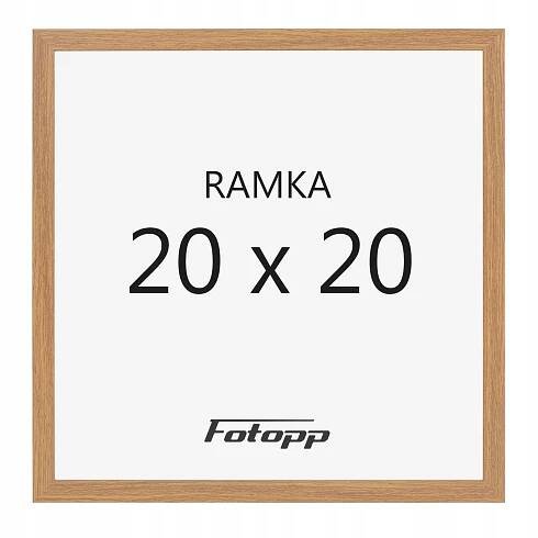 Rámeček na fotografie světlý HNĚDÝ čtvercový 20x20 cm závěsný čtverec