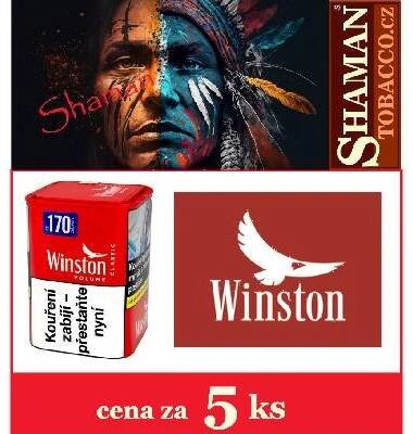 5x WINSTON Red 69g cigaretový tabák dóza (345g)