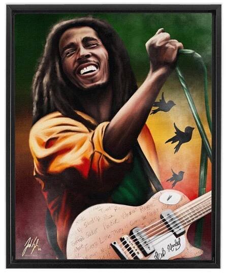 Bob Marley "One Love” - Spector Sports Art - 16 X 20 Canvas / Framed