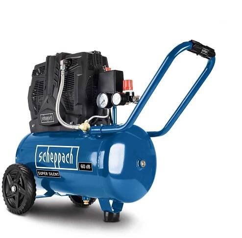 Scheppach HC 25 Si - tichý bezolejový dvouválcový kompresor 24 l