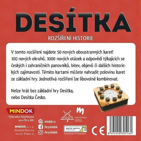 Desítka - rozšíření Historie | SVĚT-HER.CZ | Společenské deskové hry - Hrajte si!