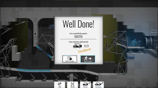 Klik pro zvětšení (Bridge Constructor Portal - recenze)