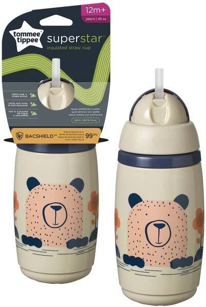 Tommee Tippee Superstar Netekoucí sportovní hrnek 266 ml 12m+, Šedý