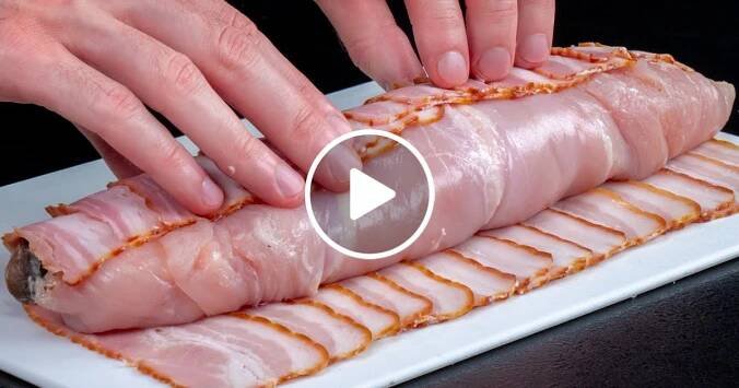 Kuřecí řízky zabalím do slaniny jako roládu a strčím do trouby. Po 20 minutách z ní vytáhnu tu největší dobrotu letošního roku! (VIDEO)