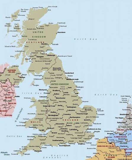 Map of countries : The United Kingdom