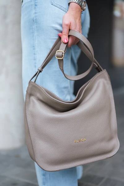 ELEGA Gondola přes rameno Hobie taupe/zlato