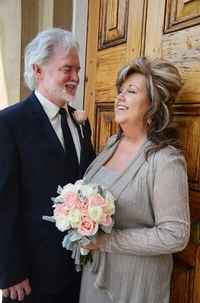 Older bride and groom at St. Philip's Church