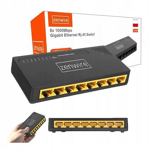 Switch Switch 8 portů Gigabit Ethernet RJ45 1000 MB pro internet