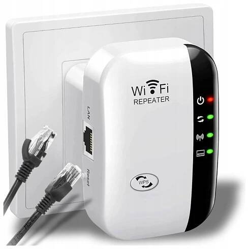 ZESILOVAČ SIGNÁLU WIFI SÍTĚ, EXTERNÍ VÝKONNÝ OPAKOVAČ, FUNKCE WPS 300MB/S