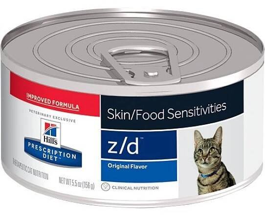 Hill's Pet Nutrition Prescription Diet Feline Adult/Senior konzerva Skin/Food Sensitivities z/d 156 g od 37 Kč