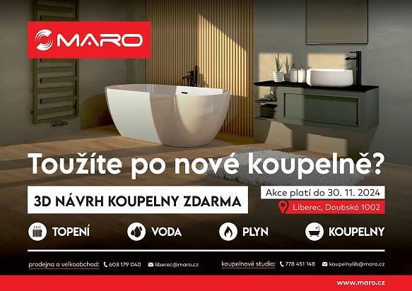 Nové trendy v koupelnovém designu v MARO Liberec přinášejí luxus a eleganci do vašeho domova