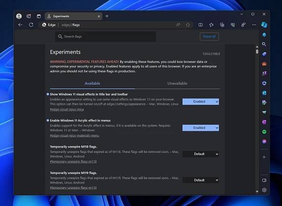 Microsoft Edge with Mica