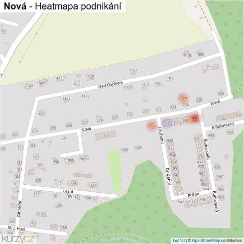Mapa Nová - Firmy v ulici.