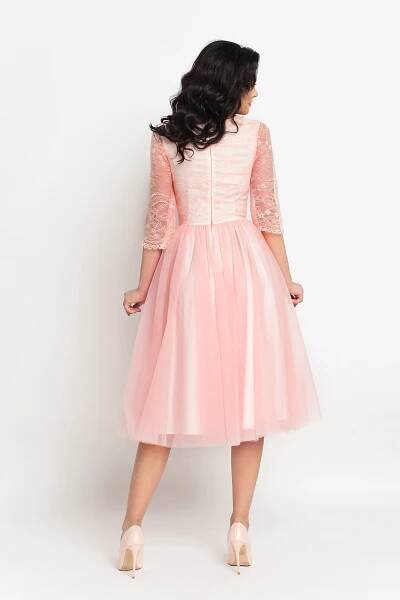 Peach Ivory Dress Rear