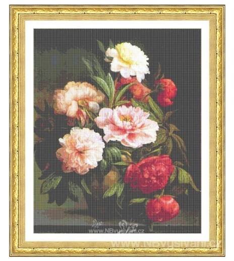 CCS-640flr09 Peonies Red and Pink (předloha)