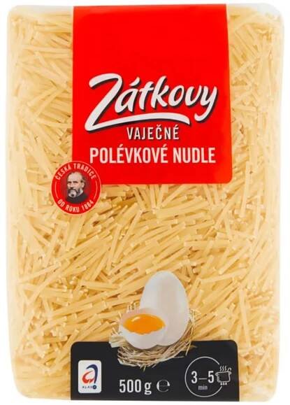 Zátkovy těstoviny vaječné 500g Polévkové nudle (10/12)