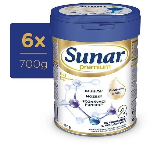 Sunar Premium 2 pokračovací kojenecké mléko, 700 g