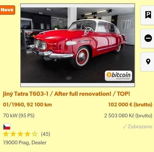 Osobní vozy Tatra proběhlé inzercemi (str. 408) - Pokec všeobecný - Fórum - Tatra klub