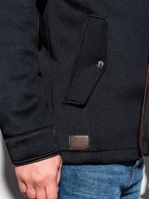 Pánský kabát s kapucí - černá C200 - Obchod Ombre