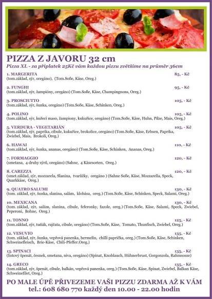 Akce na vynikající pizzu v restauraci v Horském Hotelu Javor v Krkonoších. | HURANAHORY.CZ
