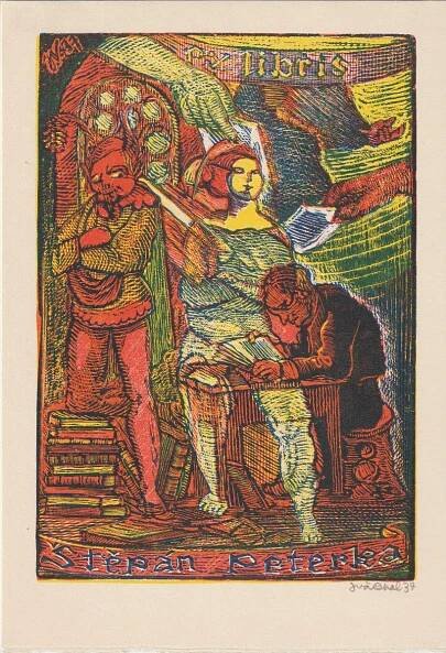 Váchal Josef, Originální grafika, vícebarevný dřevoryt, signováno  - Výtvarné umění