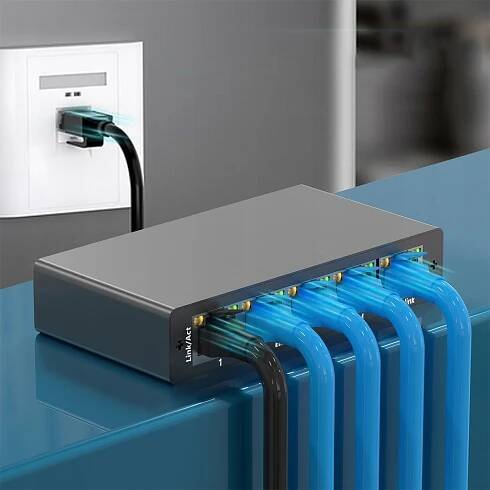 Switch RJ45 Rozbočovač internetu Energeticky úsporný 5 portů 1000 MBit/s Výrobce žádná značka