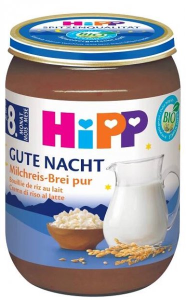 Hipp MLÉČNÁ KAŠE BIO Na noc rýžová 190 g