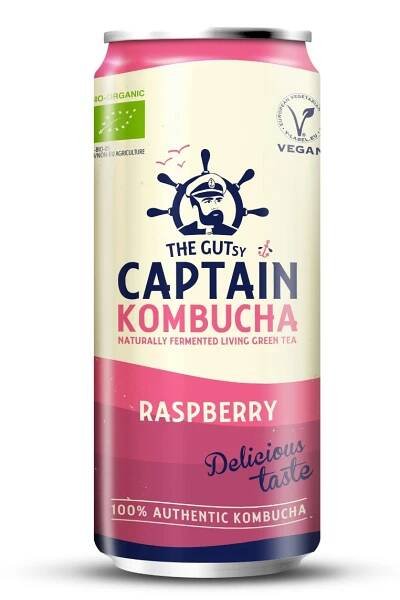 Captain Kombucha BIO Kombucha malina plech 250ml