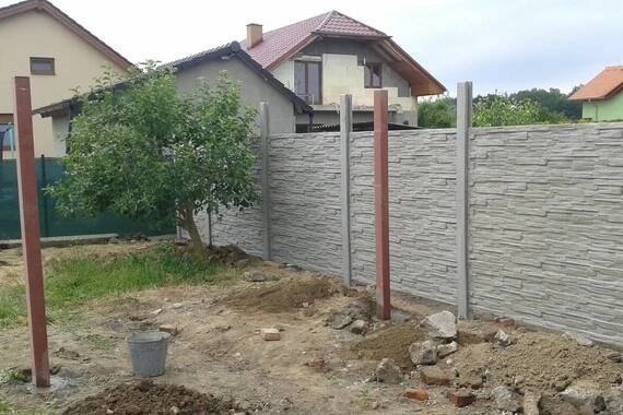 Betonový plot, štípaný kámen, Olomouc | RSBETON