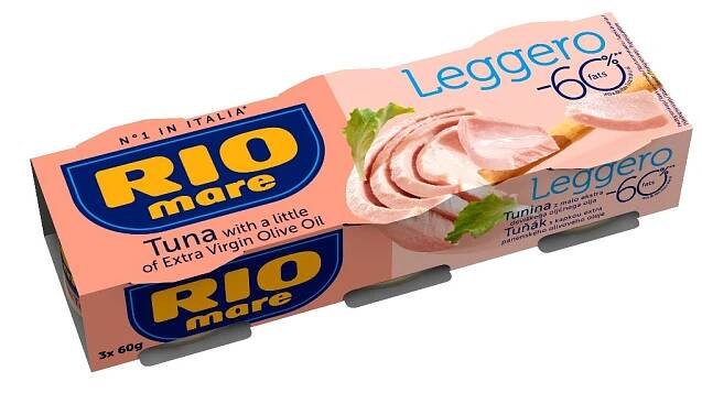 Rio Mare Leggero tuňák s kapkou extra panenského olivového oleje 3x60 g