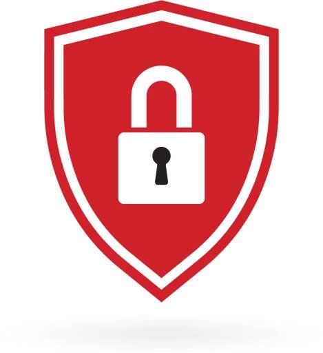 red lock secure shopping logo