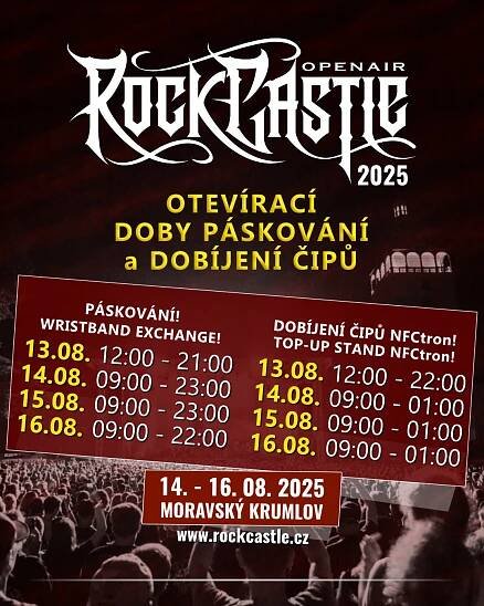 ROCK CASTLE 2025 startuje za 3 dny! Páskování, výměna vstupenek za festivalové náramky | Rock Castle
