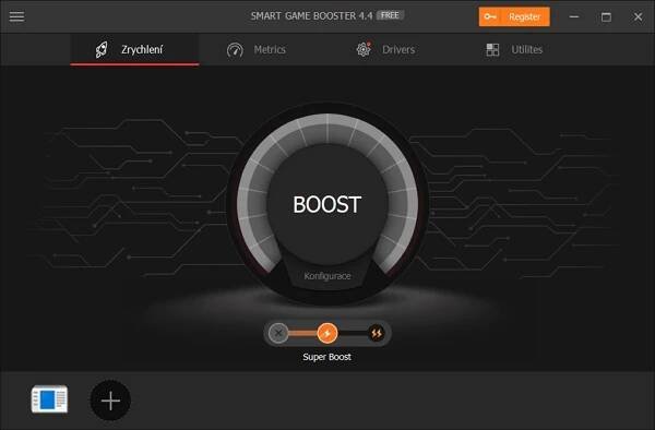 Výchozí obrazovka Smart Game Booster
