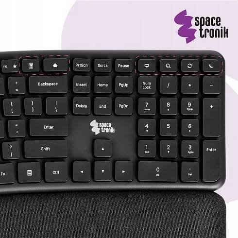 Ergonomická USB drátová klávesnice 1.5 m qwerty Spacetronik membránová za 856.00CZK - Allegro