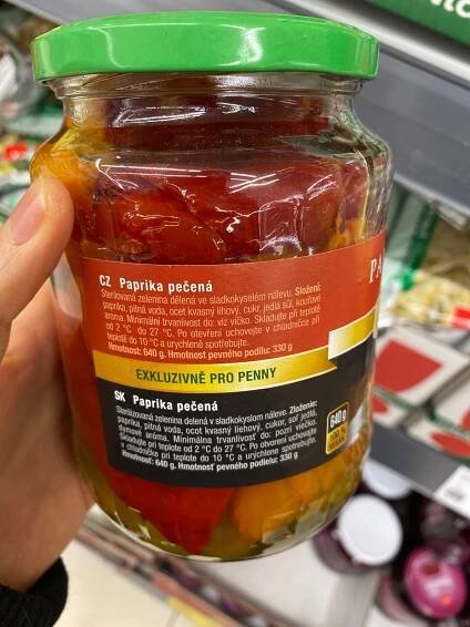Podrobné informace o potravině Paprika pečená