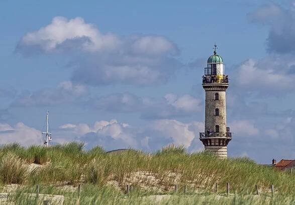Pobřeží, Maják, Warnemünde, Baltské Moře