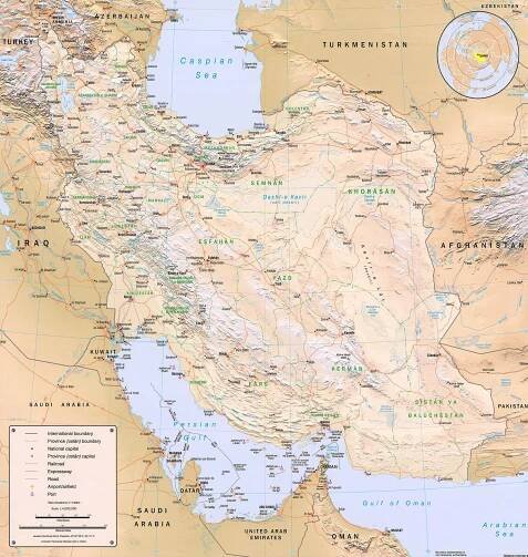 map of iran