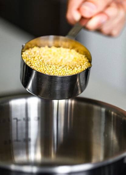millet in measuring cup