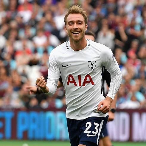 Christian Eriksen happy to move Nicklas Bendtner to the side after his record-breaking goal against West Ham