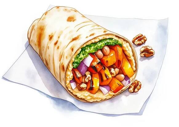 Hummus & Herbacious Veggie Wrap