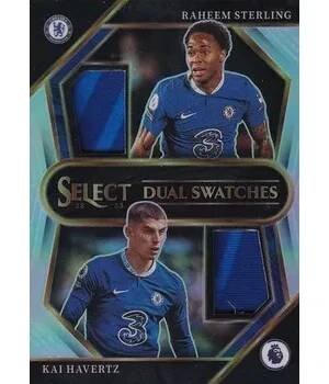 Sběratelský sportovní předmět jersey karta STERLING/HAVERTZ 22-23 Select Dual Swatches Prizm číslo DS-CFB