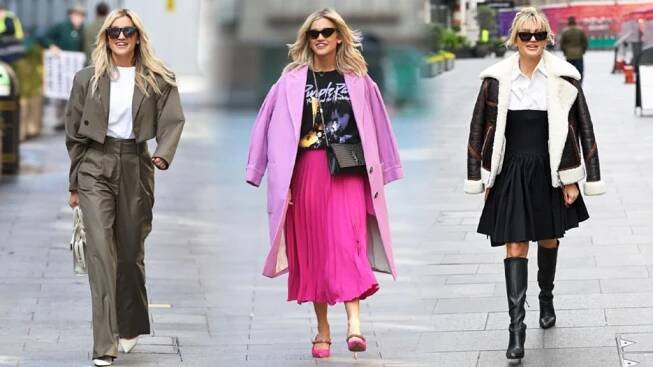 Tři podzimní outfity podle Ashley Roberts: Neotřelý kalhotový kostým či odvážná růžová udělají hvězdu z každé ženy – Lifee.cz