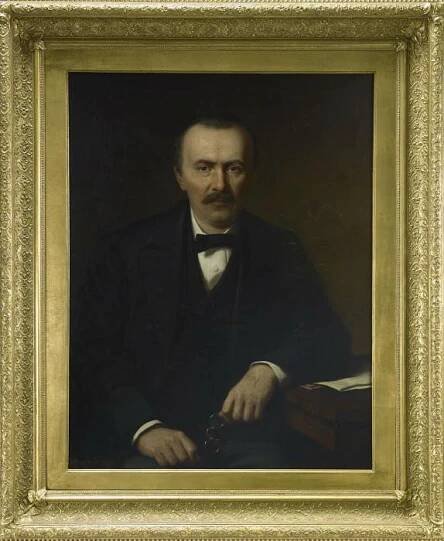 Portrait of Heinrich Schliemann in gold frame