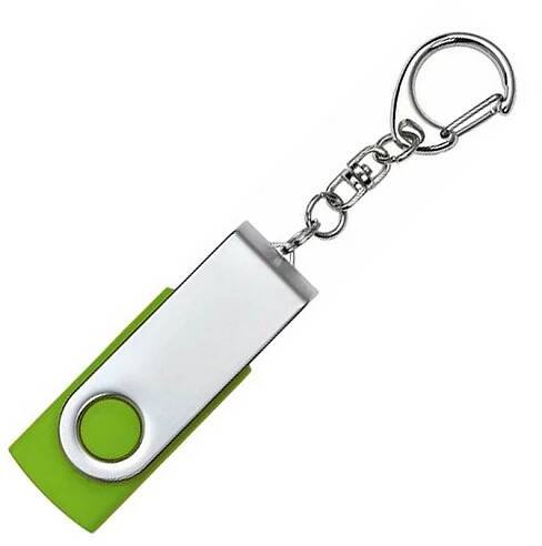 Twister stř.-zelený USB flash disk,přívěsek,4GB