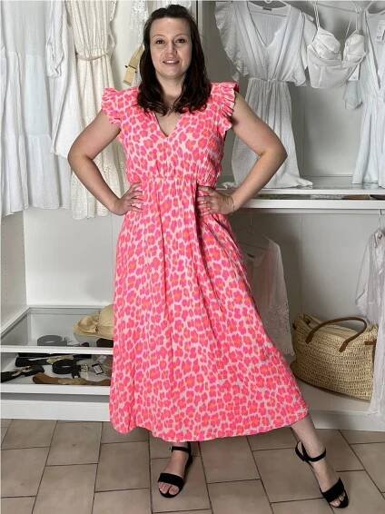 Šaty dlouhé volnočasové letní mušelín krátký rukáv dámské VANESA (S/M/L ONE SIZE) ITALSKÁ MÓDA IM425298/DUR